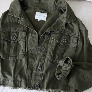 Army Green Cropped Jacket